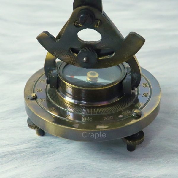Antique Brass Alidade Telescope | Built-in Compass, Extending Scope | Surveying Decor & Unique Nautical Gift - Image 5