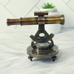 Antique Brass Alidade Telescope | Built-in Compass, Extending Scope | Surveying Decor & Unique Nautical Gift - Image 8