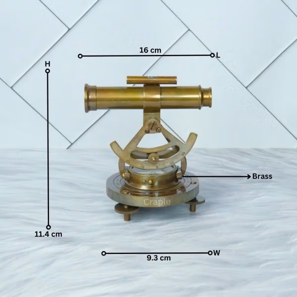 Premium Desk Decor Handcrafted Nautical Alidade Telescope with Compass - Image 6