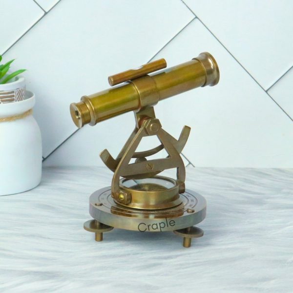 Premium Desk Decor Handcrafted Nautical Alidade Telescope with Compass - Image 3
