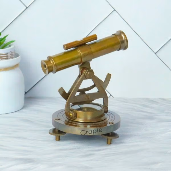 Premium Desk Decor Handcrafted Nautical Alidade Telescope with Compass - Image 3