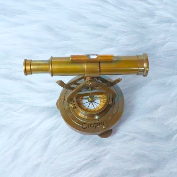 Premium Desk Decor Handcrafted Nautical Alidade Telescope with Compass - Image 5