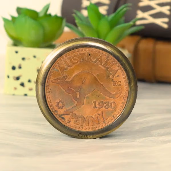 Australian 1930 Penny Brass Compass | Antique Black, Handcrafted Pocket Gift - Image 9