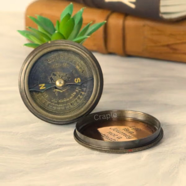 Australian 1930 Penny Brass Compass | Antique Black, Handcrafted Pocket Gift - Image 4