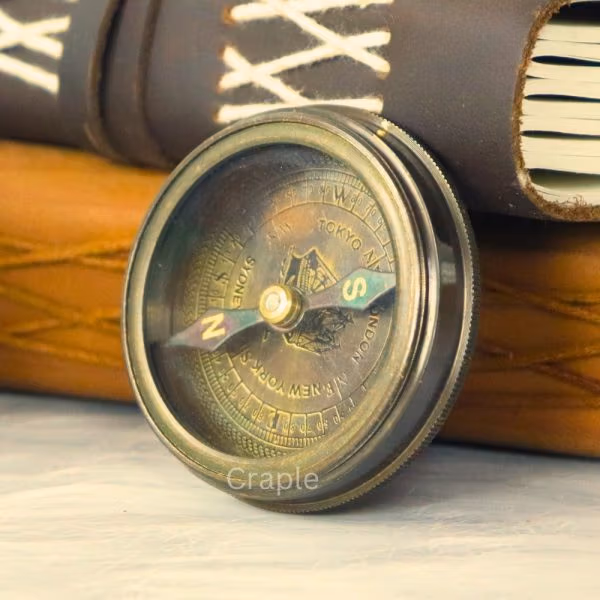Australian 1930 Penny Brass Compass | Antique Black, Handcrafted Pocket Gift - Image 3