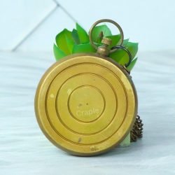Open Face Pocket Compass | Handcrafted Precision, Needle Stop Screw, Chain Included | Vintage Explorer's Tool - Image 7