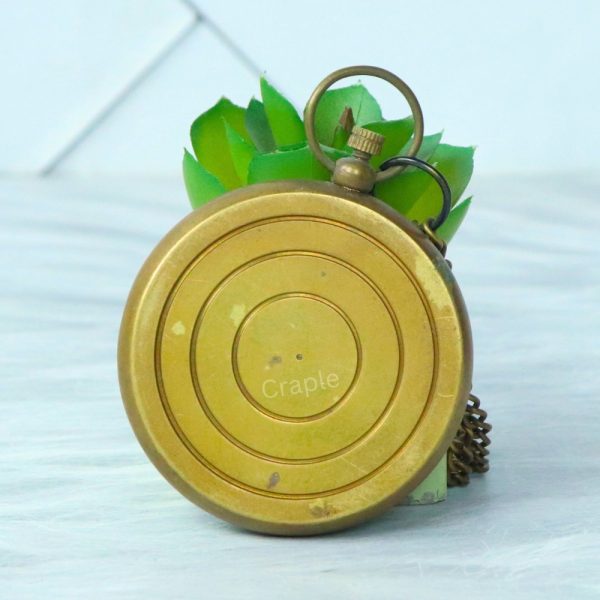 Open Face Pocket Compass | Handcrafted Precision, Needle Stop Screw, Chain Included | Vintage Explorer's Tool - Image 7
