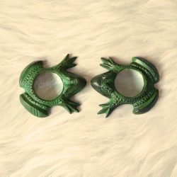 Rare Find Handcrafted Vintage Brass Frog Magnifying Glass, Pack of 2