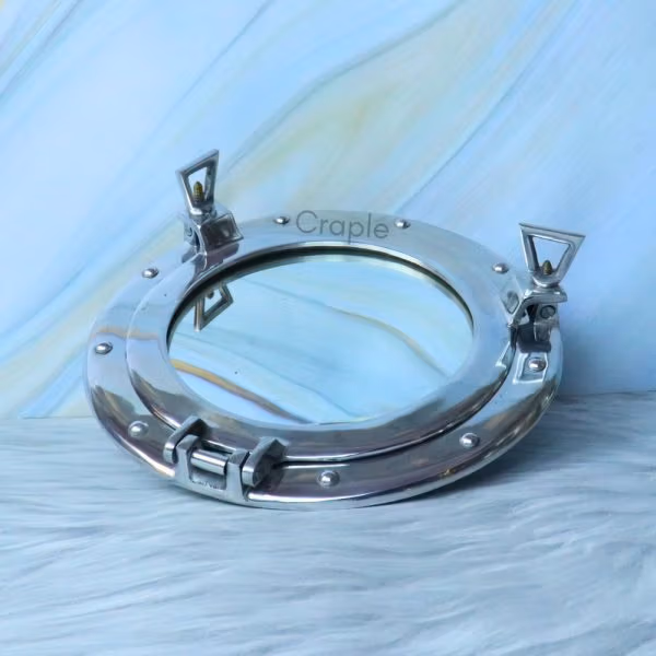 Brass Porthole Window Wall Mirror 11", Best for Living Room Decor & Gifting - Image 2