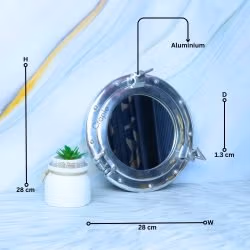 Brass Porthole Window Wall Mirror 11", Best for Living Room Decor & Gifting - Image 4