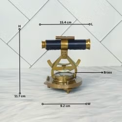 Alidade Telescope with Compass Nautical Antique Brass Leather Grip Desk Decorative Gift Item - Image 7