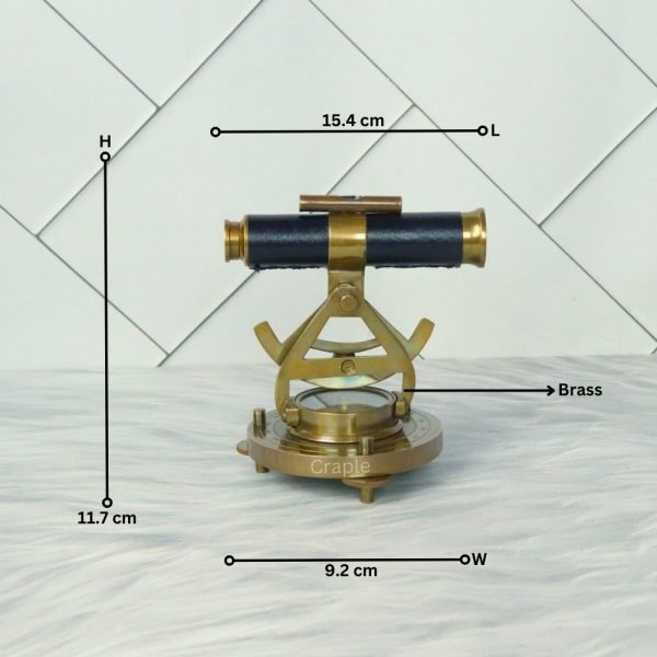 Alidade Telescope with Compass Nautical Antique Brass Leather Grip Desk Decorative Gift Item - Image 7