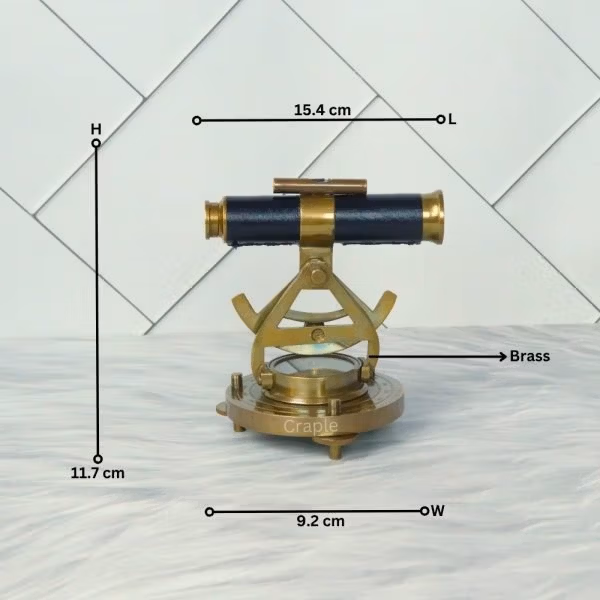 Alidade Telescope with Compass Nautical Antique Brass Leather Grip Desk Decorative Gift Item - Image 7