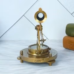 Alidade Telescope with Compass Nautical Antique Brass Leather Grip Desk Decorative Gift Item - Image 6