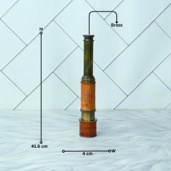 Embossed Leather Dollond London Telescope | Black Antique Brass, 4-Pipe Extendable | Nautical Collectible Gift - Image 5
