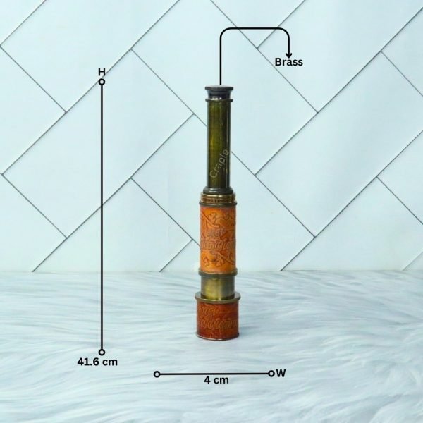 Embossed Leather Dollond London Telescope | Black Antique Brass, 4-Pipe Extendable | Nautical Collectible Gift - Image 5