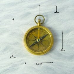 Classic Open Face Pocket Compass | Shiny Brass, Classic Design, Includes Chain | Elegant Navigational Keepsake & Gift - Image 6