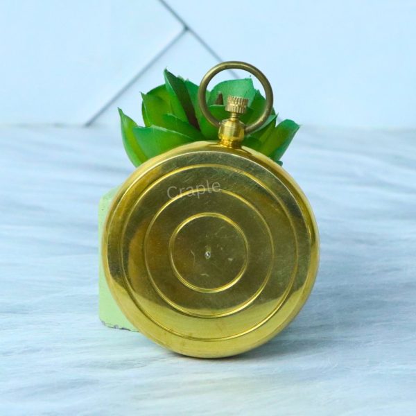 Classic Open Face Pocket Compass | Shiny Brass, Classic Design, Includes Chain | Elegant Navigational Keepsake & Gift - Image 5