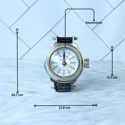 Wristwatch Style Nickel Brass Desk Clock | 49 Bond Street London, Roman Numerals | Novelty Tabletop Decor & Gift - Image 5