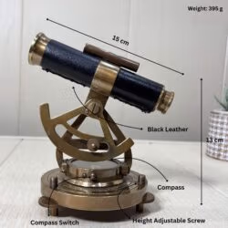 Handmade Antique Brass Telescope with Functional Compass & Level | Nautical Decor & Gift - Image 10