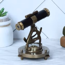 Handmade Antique Brass Telescope with Functional Compass & Level | Nautical Decor & Gift - Image 8