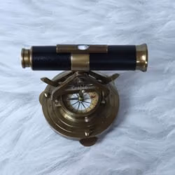 Handmade Antique Brass Telescope with Functional Compass & Level | Nautical Decor & Gift - Image 2
