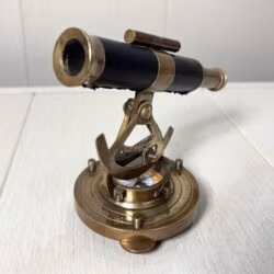 Handmade Antique Brass Telescope with Functional Compass & Level | Nautical Decor & Gift - Image 3
