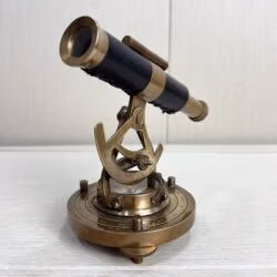 Handmade Antique Brass Telescope with Functional Compass & Level | Nautical Decor & Gift - Image 4