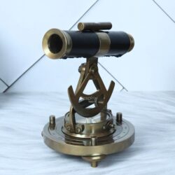 Handmade Antique Brass Telescope with Functional Compass & Level | Nautical Decor & Gift - Image 5