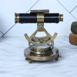 Handmade Antique Brass Telescope with Functional Compass & Level | Nautical Decor & Gift - Image 6