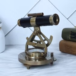Handmade Antique Brass Telescope with Functional Compass & Level | Nautical Decor & Gift - Image 7