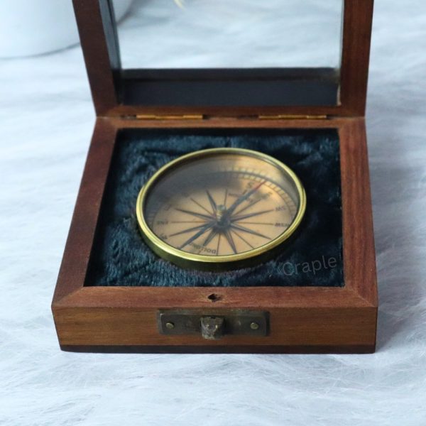 London 1700 Gifting Style Rare Find Handcrafted Solid Brass Gold Finish Navigational Compass, Ideal for Gifting - Image 4