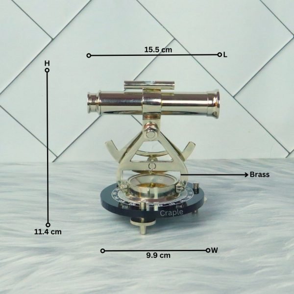 Silver Finish Desk Decor Handmade Nautical Alidade Telescope with Compass - Image 7
