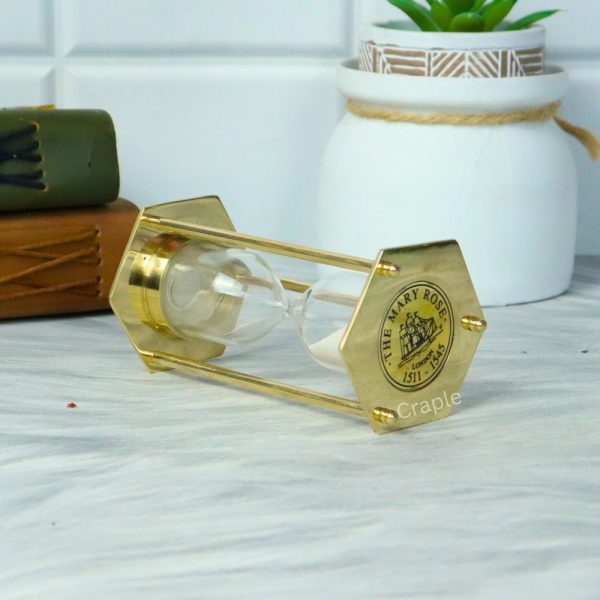 Nautical Hexagon White Sand Handcrafted Beautiful Design Decorative Sand Timer - Image 3