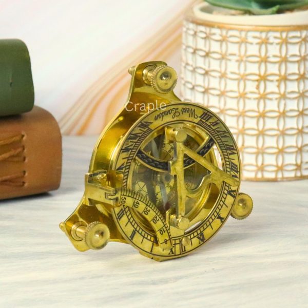 Nautical Vintage Style West London Sundial Compass With Wooden Box - Image 3