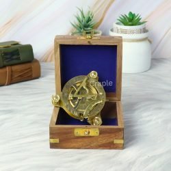 Nautical Vintage Style West London Sundial Compass With Wooden Box - Image 6