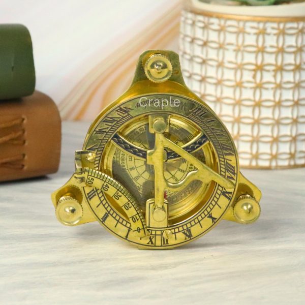 Nautical Vintage Style West London Sundial Compass With Wooden Box - Image 2