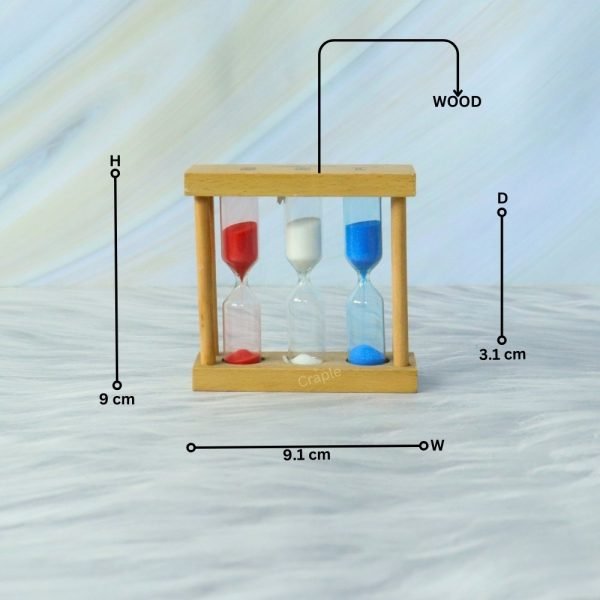 Rare Find Very Unique Wood Handmade White, Red and Blue Sand Color Small Size Sand Timer - Image 8