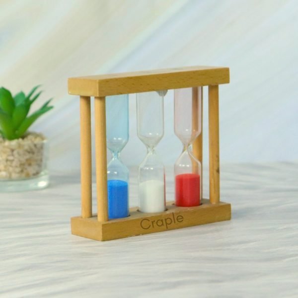 Rare Find Very Unique Wood Handmade White, Red and Blue Sand Color Small Size Sand Timer - Image 6