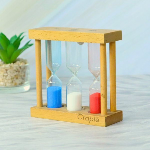 Rare Find Very Unique Wood Handmade White, Red and Blue Sand Color Small Size Sand Timer - Image 5