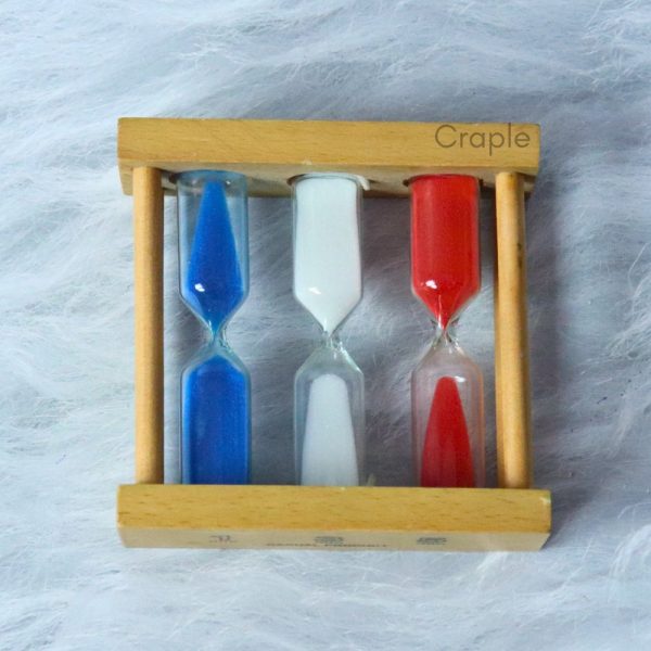 Rare Find Very Unique Wood Handmade White, Red and Blue Sand Color Small Size Sand Timer - Image 3