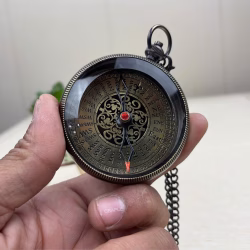 Engraved "To My Son" Black Antique Brass Pocket Compass | Ornate Dial, Detachable Chain | Gift from Mom - Image 3