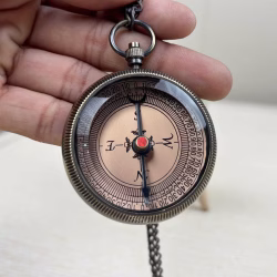 Engraved "Braver Than You Believe" Black Antique Brass Pocket Compass | "Love Mom To Son" Keepsake | Ornate Dial & Chain - Image 5