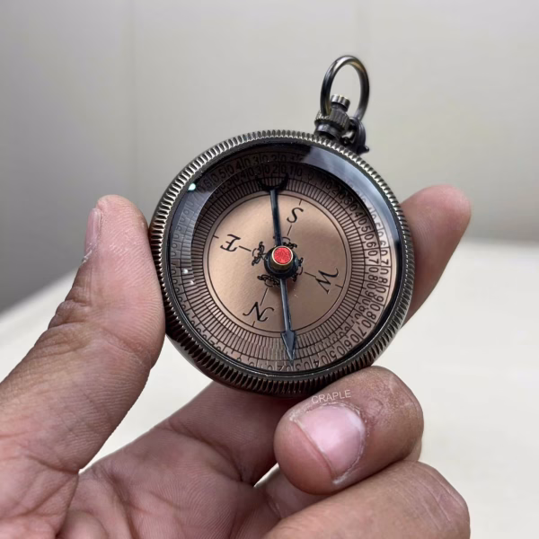 Engraved "Braver Than You Believe" Black Antique Brass Pocket Compass | "Love Mom To Son" Keepsake | Ornate Dial & Chain - Image 6