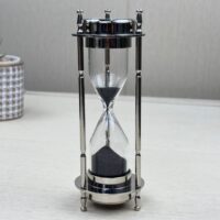 Nickel Finish Brass Hourglass Timer Clock Compass 1 1 scaled