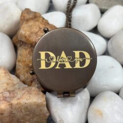 Personalized Engraved Brass Compass with Leather Pouch – Custom Gift for Dad, Husband, Anniversary - Image 4