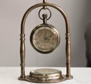 Desk Decor Handmade Brass Clock 6