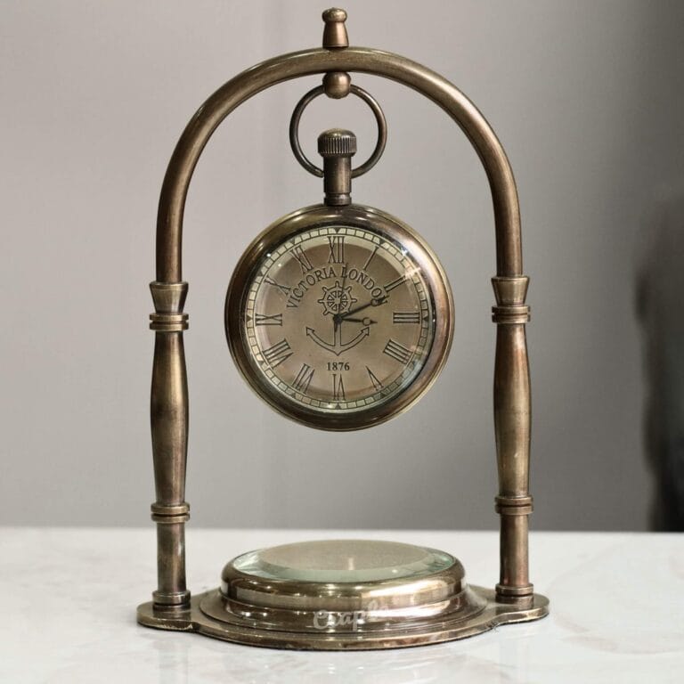 Desk Decor Handmade Brass Clock 6