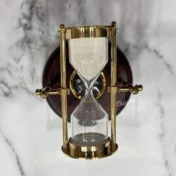 Engravable Nautical Hourglass, 3-Minute Rotating Brass Sand Timer Base Built-in Compass - Image 4