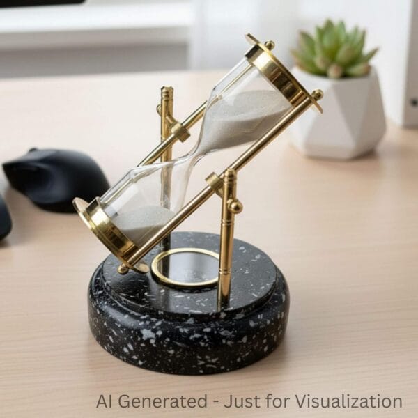Personalized 3-Minute Sand Timer with Compass & MDF Marble Design Base, Engravable Gift - Image 7